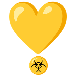 biohazard and heart exclamation