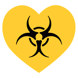 biohazard and heart suit