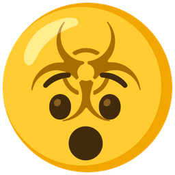 biohazard and hushed face