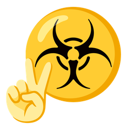 biohazard and peace symbol