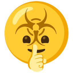 biohazard and shushing face