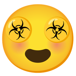 Biohazard and Smiling face with heart-eyes