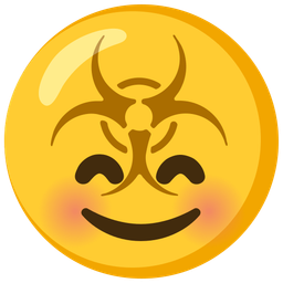 Biohazard and Smiling face with smiling eyes