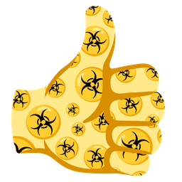 biohazard and thumbs up