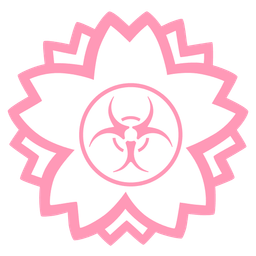 biohazard and white flower