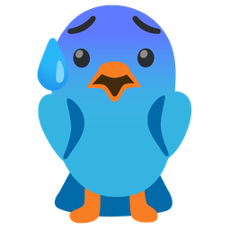 bird and anxious face with sweat