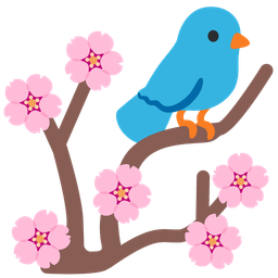 bird and cherry blossom