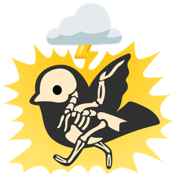 bird and cloud with lightning