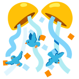 bird and confetti ball