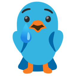 bird and crying face