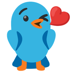 Bird and Face blowing a kiss