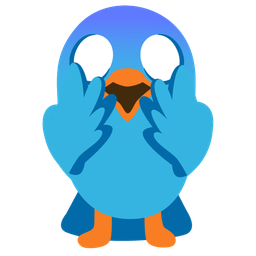 bird and face screaming in fear