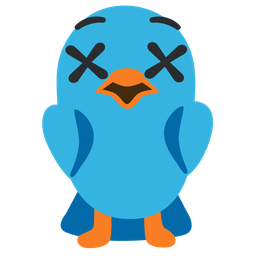 bird and face with crossed-out eyes