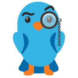 bird and face with monocle