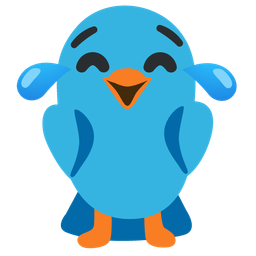 Bird and Face with tears of joy