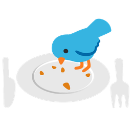bird and fork and knife with plate