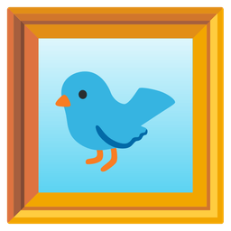bird and framed picture
