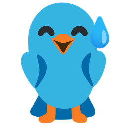 Bird and Grinning face with sweat