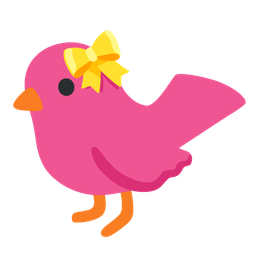 bird and heart with ribbon