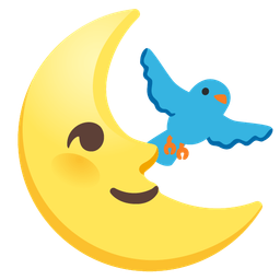 bird and last quarter moon face