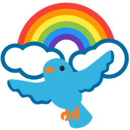bird and rainbow
