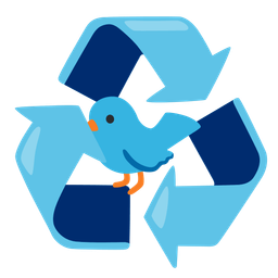 bird and recycling symbol