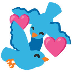 bird and revolving hearts