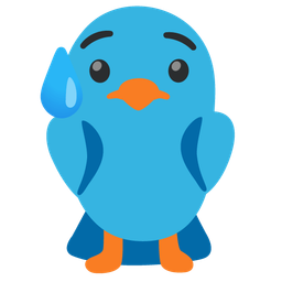 bird and sad but relieved face