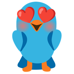 Bird and Smiling face with heart-eyes