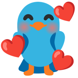 Bird and Smiling face with hearts