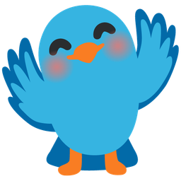 Bird and Smiling face with open hands