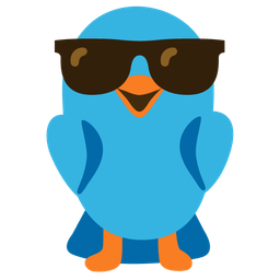 bird and smiling face with sunglasses