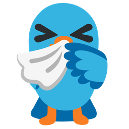 bird and sneezing face