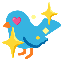 bird and sparkling heart