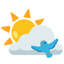 bird and sun behind cloud