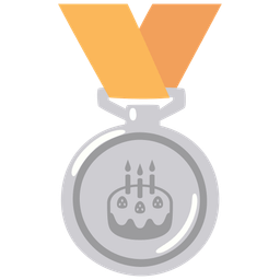 Birthday cake and 2nd place medal