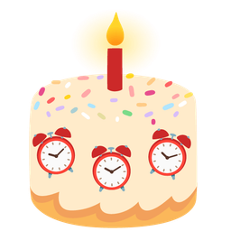 Birthday cake and Alarm clock