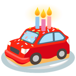 Birthday cake and Automobile