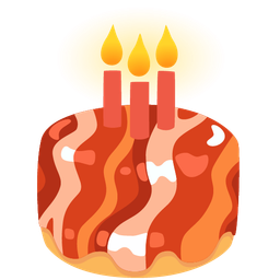 Birthday cake and Bacon