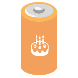 Birthday cake and Battery