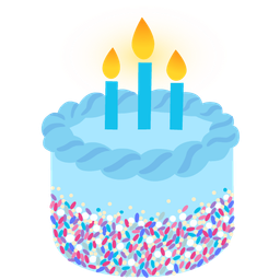 Birthday cake and Blue heart