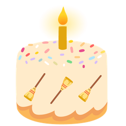 Birthday cake and Broom