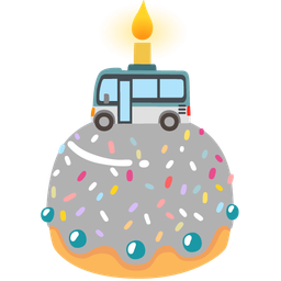 Birthday cake and Bus