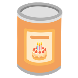 Birthday cake and Canned food
