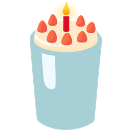 Birthday cake and Cup with straw