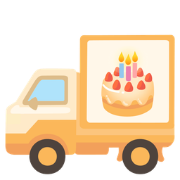 Birthday cake and Delivery truck