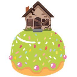 Birthday cake and Derelict house