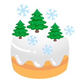 Birthday cake and Evergreen tree