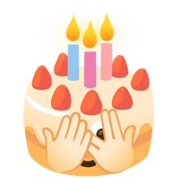 Birthday cake and Face with peeking eye