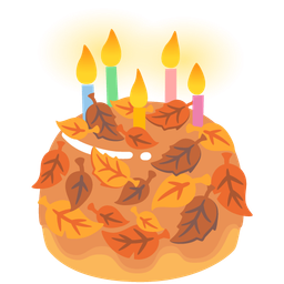 Birthday cake and Fallen leaf
